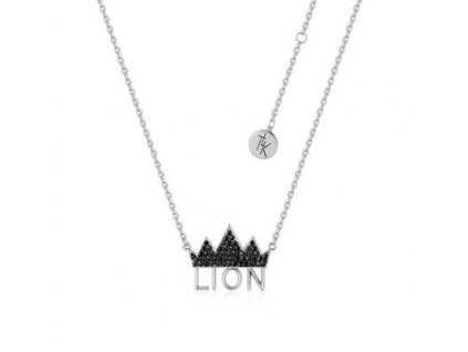 Disney The Lion King Crown Necklace White Gold Front View DLSN205 400x