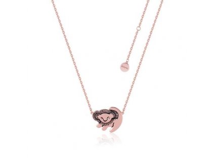 Disney The Lion King Simba Rose Gold Necklace Front View DLRN210 400x