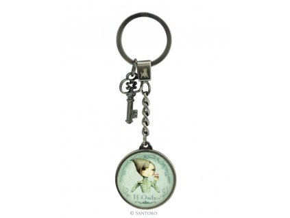 498ec01 santoro london mirabelle metal and glass key chain if only 011247533