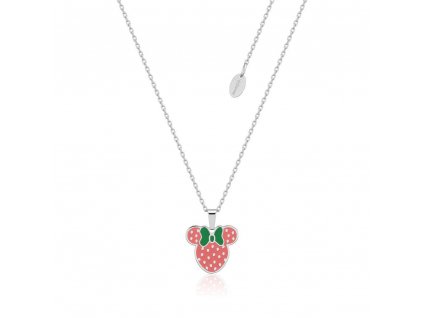 Disney Couture Kingdom Stainless Steel Minnie Mouse Strawberry Necklace SPN118