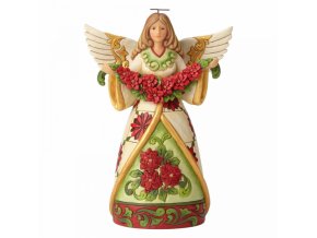 Winter Beauty In Bloom (Angel with Poinsettia Garland)