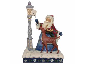 Santa by Lighted Lamppost