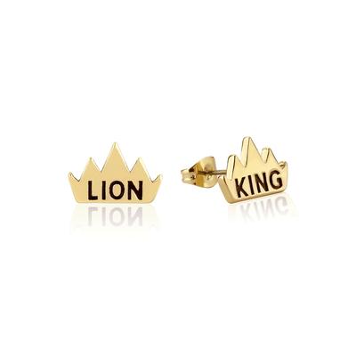 Disney - Náušnice - Koruna LION/KING (The Lion King) Barva: Žluté zlato (Yellow Gold)