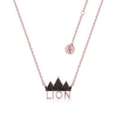 Disney - Náhrdelník - The Lion King (červené Swarovski® kamínky) Barva: Růžové zlato (Rose Gold)