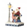 Santa by Lighted Lamppost