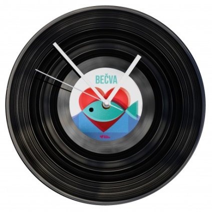 hodiny z vinylovych desek becva