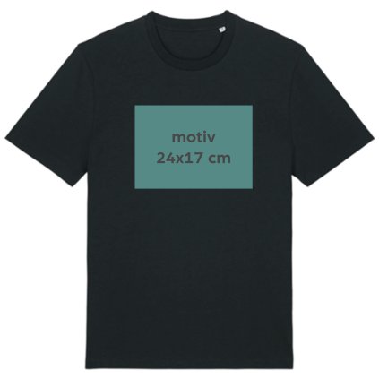 motiv 24x17 cm na tričku black