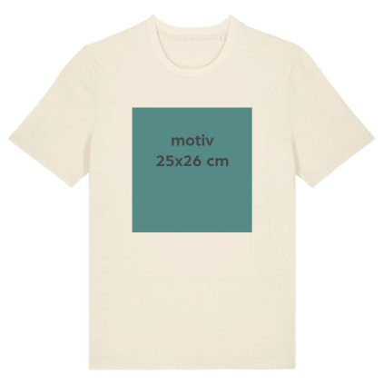 motiv 26x25 cm na tričku natural raw