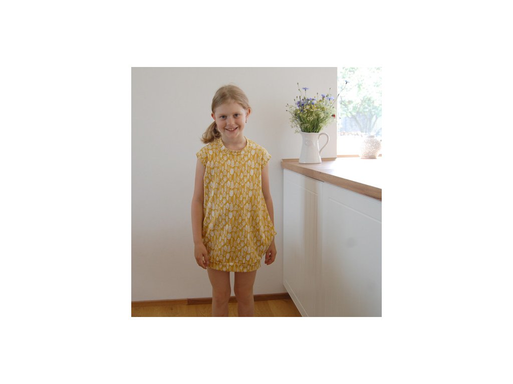 Dětské šaty lístečky (Velikost dámské 110/116)