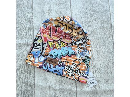 Dětská čepice Nápisy - Grafitty