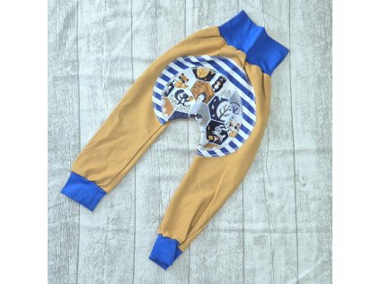 Dětské tepláky zadečky Hořčicové les 104/110