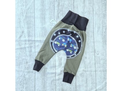 Dětské tepláky zadečky Traktory khaki