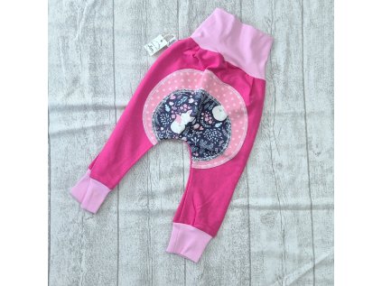Dětské tepláky zadečky Růžové lišky