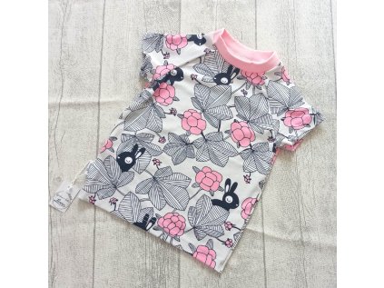 Dětské tričko králíčci růžové