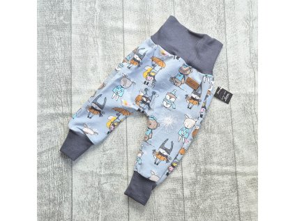 Dětské tepláky Šedá zvířátka