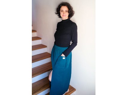 Dámská sukně Šalvěj BIO popelín petrolej