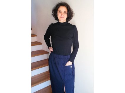 Dámská sukně Šalvěj BIO popelín tmavě modrá