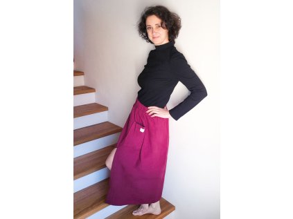 Dámská sukně Šalvěj BIO popelín vínová
