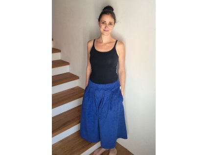 Dámská kalhotová sukně Violka modra2