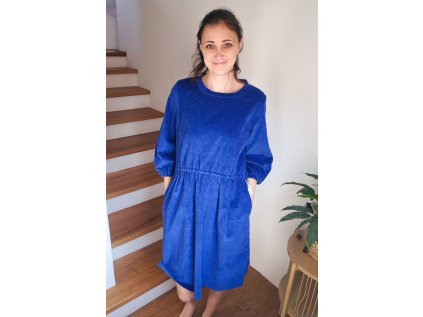 Dámské šaty Heřmánek manšestrové modré