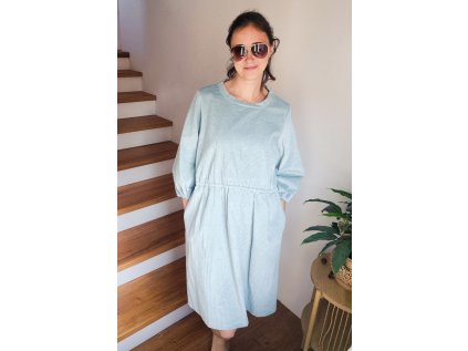 Šaty Heřmánek manšestrové oceán modrá