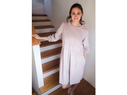 Dámské šaty Heřmánek manšestrové růžové