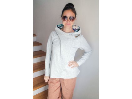 Kabátek Borůvka prošev šedobéžový melír