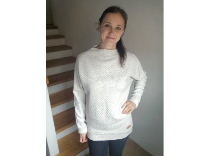 Mikina Hluchavka prošev světle béžový melír