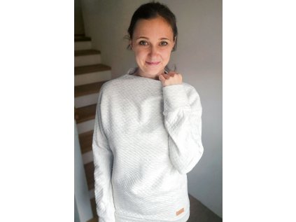 Mikina Hluchavka prošev světle béžový melír