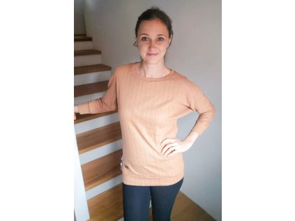 Tričko Kontryhel dírkovaný úplet skořicový