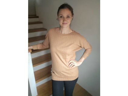 Tričko Kontryhel dírkovaný úplet skořicový