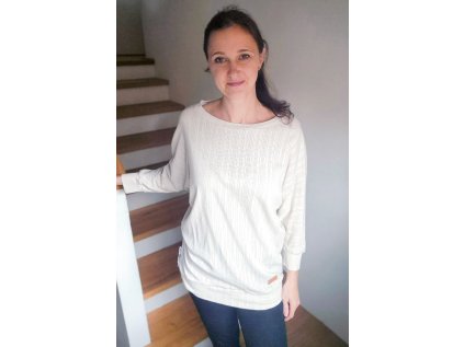 Tričko Kontryhel dírkovaný úplet smetanový