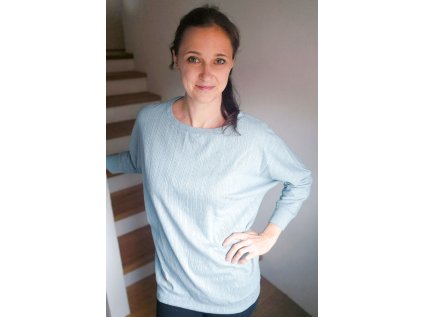 Dámské tričko Kontryhel dírkovaný úplet modrý