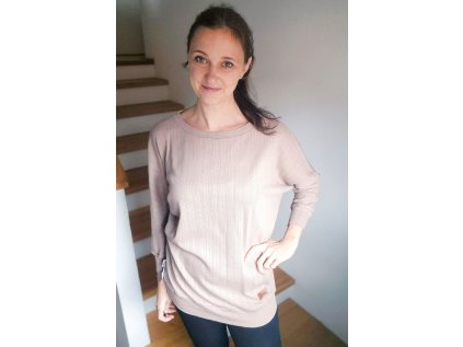 Tričko Kontryhel dírkovaný úplet hnědý