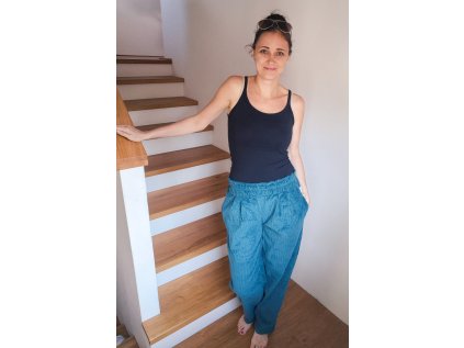 Kalhoty Kapradina manšestr petrolejové