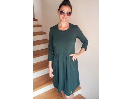 Dámské šaty Měsíček úplet smaragdová