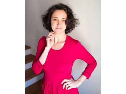 Šaty Měsíček úplet červený