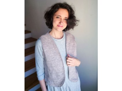 Dámská vesta Plicník vlna béžová