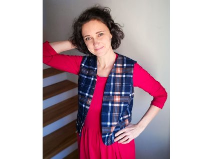 Dámská vesta Plicník flanel modrá