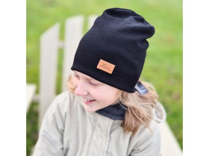 Merino čepice  černá