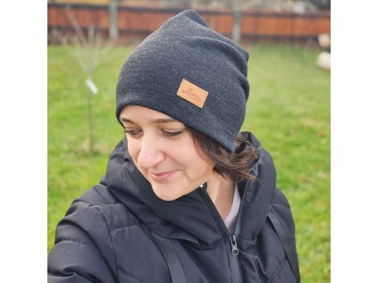 Merino čepice  šedý melír