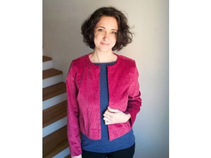 Dámské sako Meduňka manžestr červené