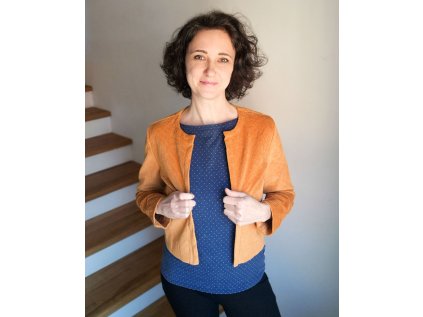 Dámské sako Meduňka manžestr hořčicové