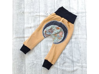 Dětské tepláky světle žtuté Zvířátka 80/86 PUNTIK