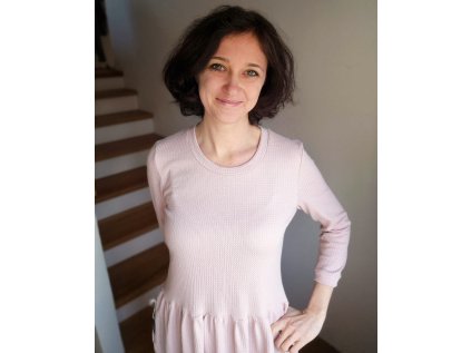 Šaty Měsíček prošívaný úplet sv.růžový