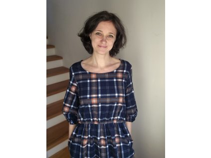 Dámské šaty Heřmánek flanel modré