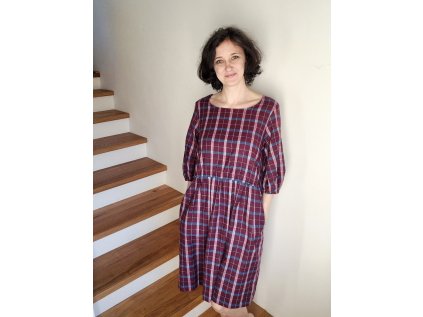 Dámské šaty Heřmánek flanel vínové