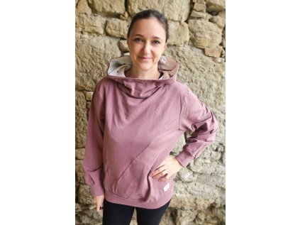 Mikina Máta bio bavlna starorůžová