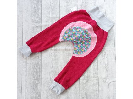 Teplaky svetr malina kvítka 1