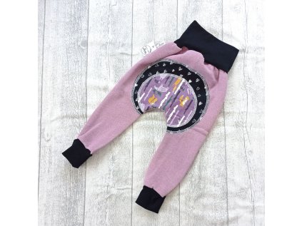 Dětské tepláky fialové lišky